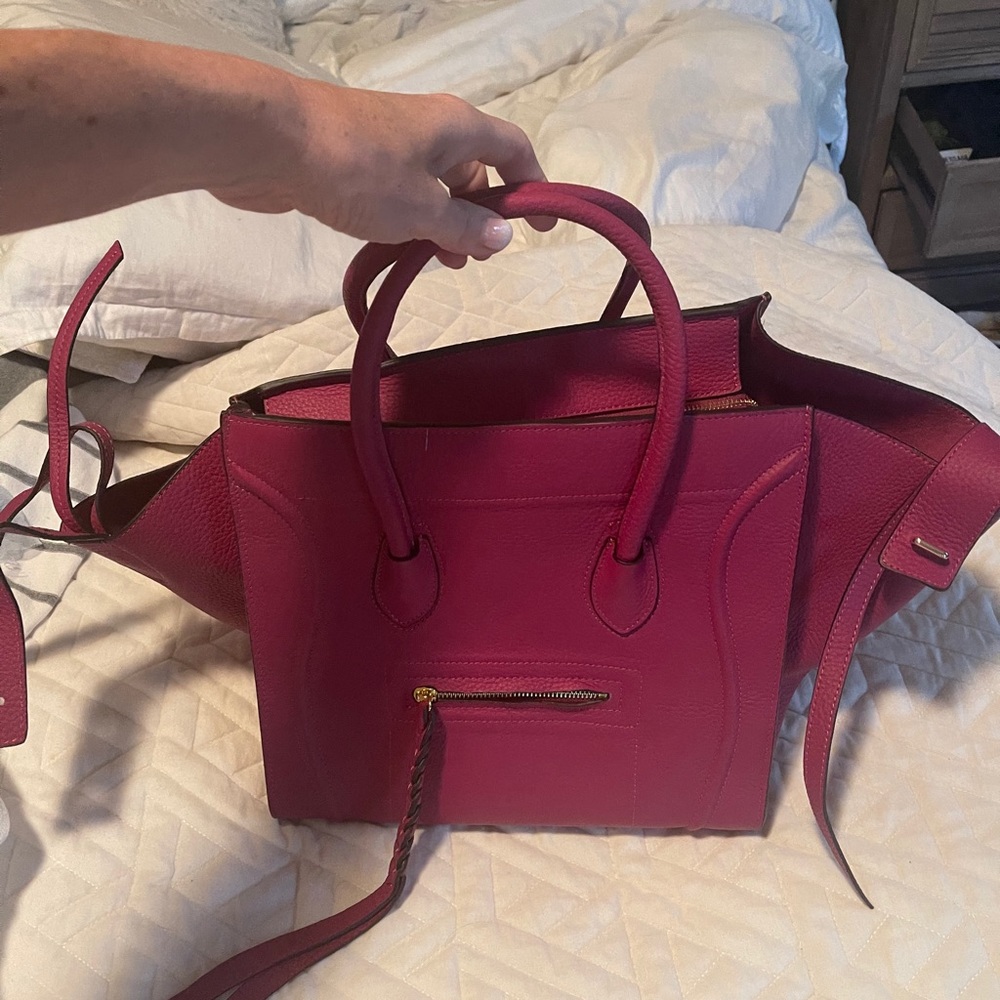 Fuscia New Large Leather purse- looks like Céline